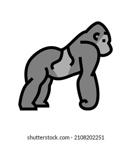 gorilla wild animal color icon vector. gorilla wild animal sign. isolated symbol illustration