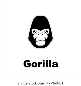 Gorilla.Gorilla face. Gorilla head. Gorilla logo. Simple flat of gorilla head.