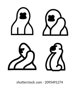 Gorillas abstract vector logo or icon template, sign or symbol.