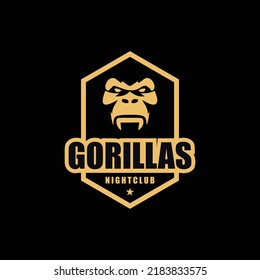 gorillas emblem logo design template