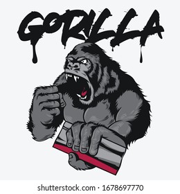 Vector de camiseta de diseño de gorilas