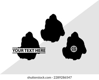 Gorillas Monogram Vector Illustration Silhouette