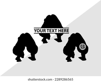 Gorillas Monogram Vector Illustration Silhouette