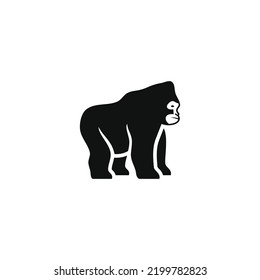 gorillas silhouette clipart of gorilla logo animal symbol, isolated on white background