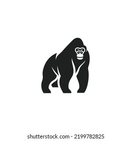 gorillas silhouette clipart of gorilla logo animal symbol, isolated on white background