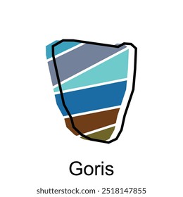 Goris City map vector, stylized outline map design template, suitable for your design, brand, and etc