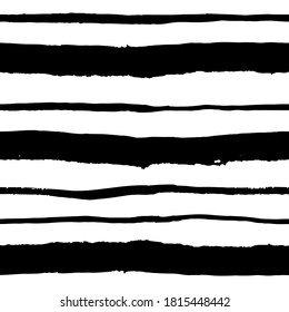 Gorizontal brushstrokes. Vector seamless pattern. Handdrawn with brush and traced. Black and white, customized color.  For printing on fabric or paper. Simple abstract graphic surface pattern design.
