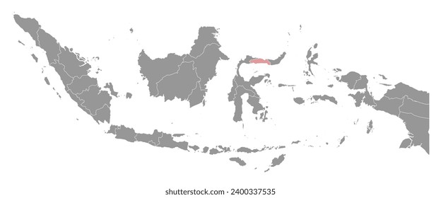 Gorontalo province map, administrative division of Indonesia. Vector illustration.