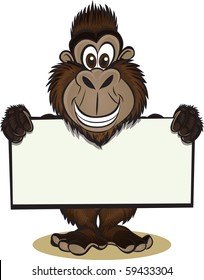 Gorrilla holding sign