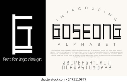 Goseong vector alphabet font for logo design