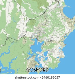 Gosford Australia map poster art