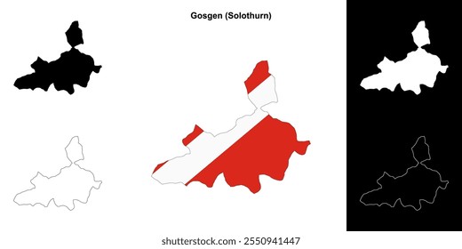 Gosgen blank outline map set