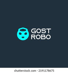 gosh robotic icon logo design template. Cute gosh robot logo design vector illustration with flat, simple and modern style isolated on dark background. angry robot logo design vector 