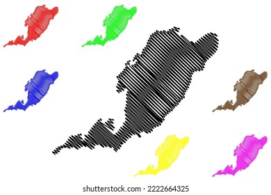 Goshoura island (Japan, East Asia, Japanese archipelago) map vector illustration, scribble sketch Goshoura map