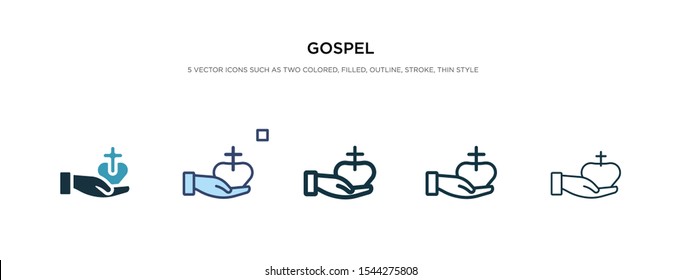 gospel icon in different style vector illustration. two colored and black gospel vector icons designed in filled, outline, line and stroke style can be used for web, mobile, ui