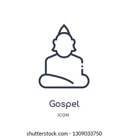 gospel icon from religion outline collection. Thin line gospel icon isolated on white background.