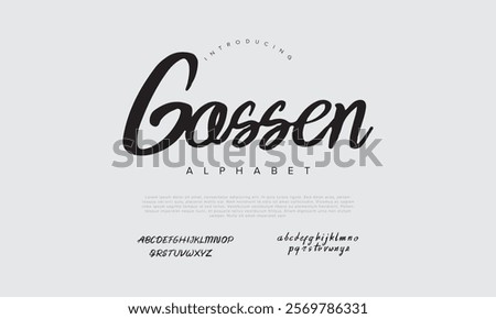 Gossen handwrite signature font Calligraphy Logotype Script Brush Font Type Font lettering handwritten