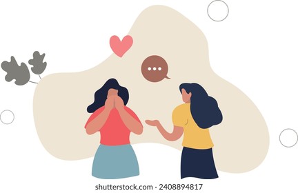 Gossip, bachelorette party, communication and support. Female friendship, sisterhood, solidarity.flat vector illustration.