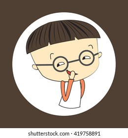 Gossip boy, vector illustration of cute boy talking