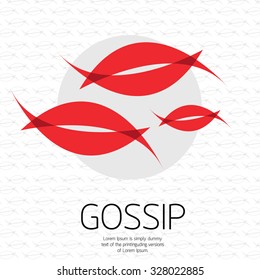 Gossip  concept , mouth, lips vector