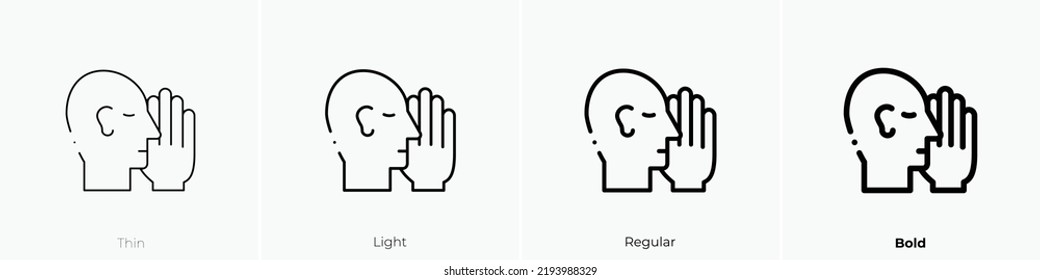 Gossip Icon. Thin, Light Regular And Bold Style Design Isolated On White Background