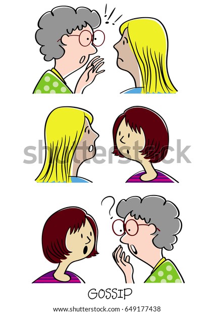 Gossip Ladies Cartoon Stock Vector (Royalty Free) 649177438