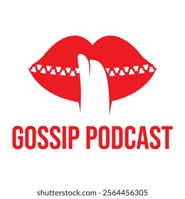 gossip podcast flat minimalist logo design