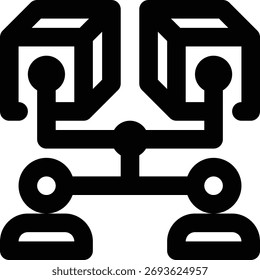 Protocolo de chismes, Blockchain, Icono de contorno de cadena de bloques