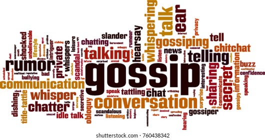 Gossip word cloud concept. Vector illustration