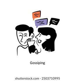 Gossiping filled outline Style Design Vector Stock illustration. 