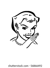 Gossiping Lady - Retro Clip Art