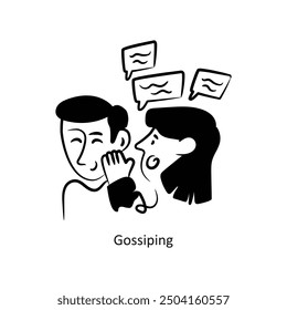 Gossiping vector outline style Design Vector Stock illustration. 