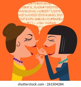 Gossiping Women, illustration in vector format