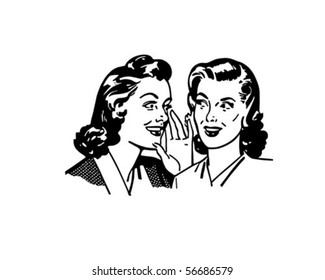 Gossiping Women - Retro Clip Art
