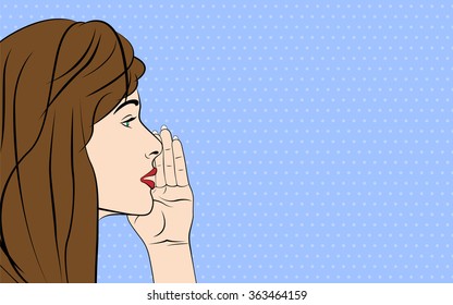 Gossiping women. Vector illustration pop art style