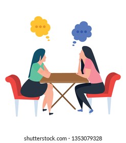 Gossips flat design illustration 