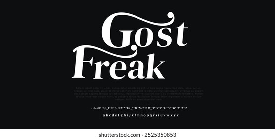 Gost Freak abstract modern urban alphabet fonts. Typography sport, technology, fashion, digital, future creative logo font.