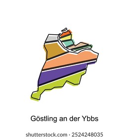 Gostling an der Ybbs map. vector map of the Austrian Country with geometric design. Borders of for your infographic. Vector illustration design template