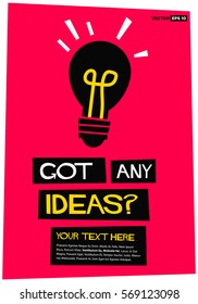 Got Any Ideas? (Flat Style Vector Illustration Poster Design) with Text Box Template