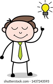 Got an Idea - Office Businessman Employee Cartoon Vector Illustration