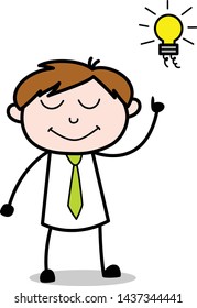 Got an Idea - Office Salesman Employee Cartoon Vector Illustration