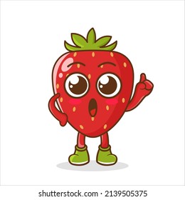 Got an idea Strawberry mascot. Strawberry character vector. Strawberry logo.