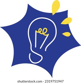got an idea, white line and blue background