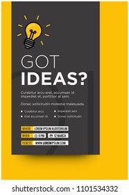 Got Ideas Event Poster with Bulb Illustration Text Template