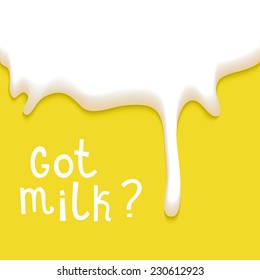 Got milk vector illustration with dripping white and hand drawn phrase