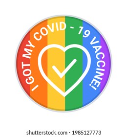 I got my covid19 vaccine, against the backdrop of an LGBT rainbow. For those who have been vaccinated against coronavirus.