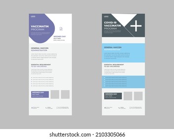I Got My Covid-19 Vaccine - Corona Virus Vaccination Roll Up Banner, Covid-19 vaccination Dl Flyer and editable  banner template design.