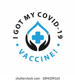 i got my covid-19 vaccine!, vaccine fluid concept