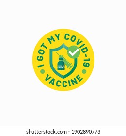 I Got My Covid-19 Vaccine Icon, Logo, Batch Vector