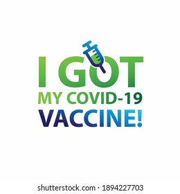 i got my covid-19 vaccine, lettering template